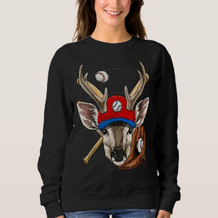 Baseballspieler Reh Pitcher Catcher Baseball Train Sweatshirt