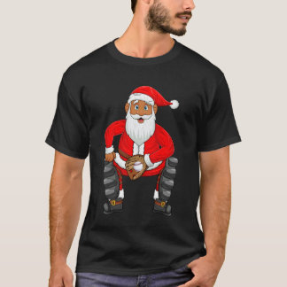Baseballspieler Santa Weihnachten Pyjama Baseball  T-Shirt