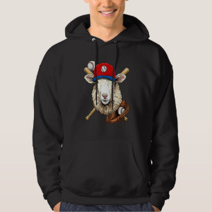 Baseballspieler Schaf Lamm Werfer Fänger Baseball Hoodie