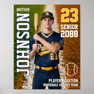 Baseballspieler Seniorenklasse Benutzerdefiniertes Poster
