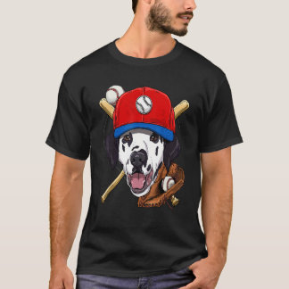 Baseballspieler trainiert Dalmatiner Hund  Pitcher T-Shirt