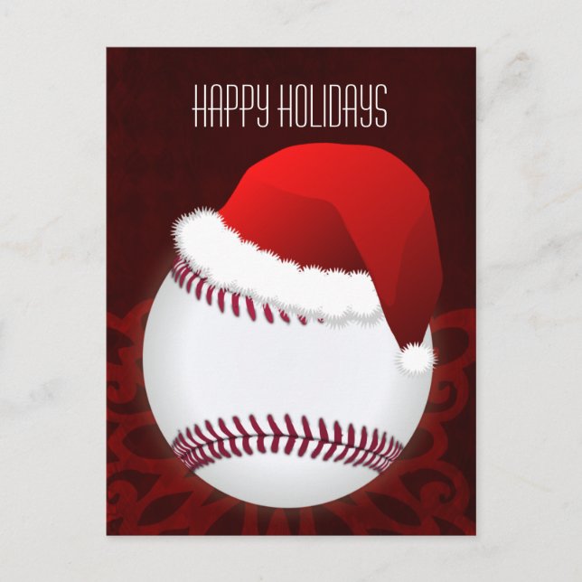 Baseballspieler-Weihnachtskarten Feiertagspostkarte (Vorderseite)