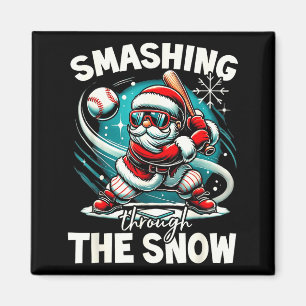 Baseballspieler Weihnachtsmann, Zerschmetternd Dur Magnet