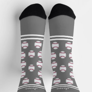Baseballsport fügt Ihren Namen oder Text grau hinz Socken