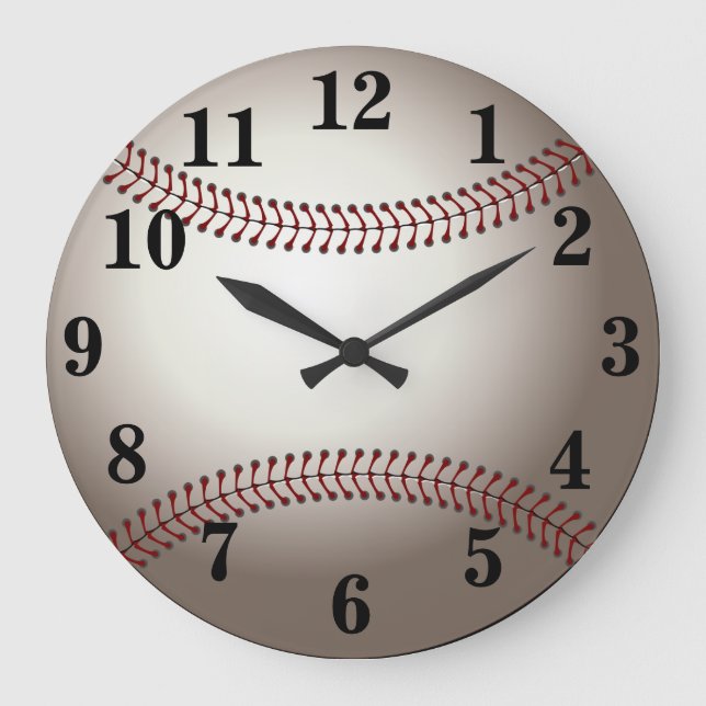 Baseballsport Große Wanduhr (Vorderseite)