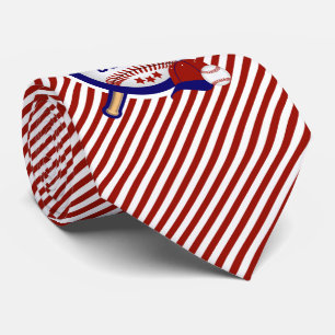 Baseballsport in dunkelroten und weißen Streifen Krawatte