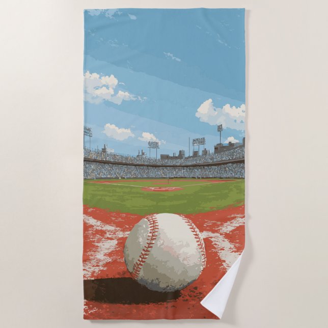 Baseballstadion Feld Illustration Strandtuch (Vorderseite)
