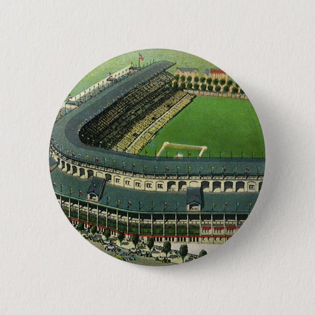 Baseballstadion für Vintage Sportarten, Luftsicht Button (Vorderseite)