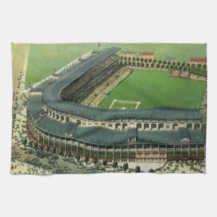 Baseballstadion für Vintage Sportarten, Luftsicht Küchentuch