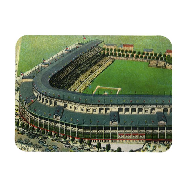 Baseballstadion für Vintage Sportarten, Luftsicht Magnet (Horizontal)