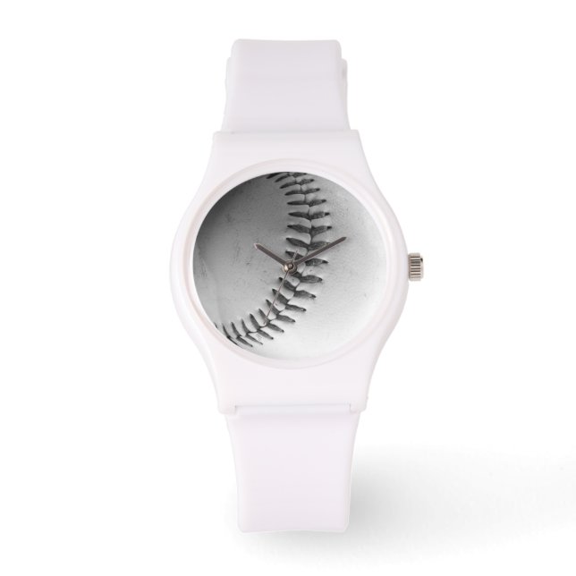 Baseballstiche (schwarz-weiß) armbanduhr (Vorderseite)