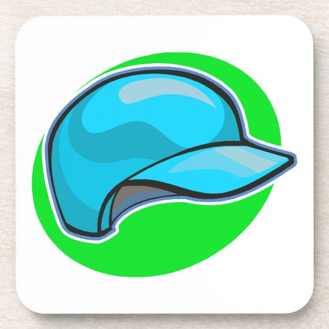 Baseballsturzhelm Getränkeuntersetzer (Vorderseite)