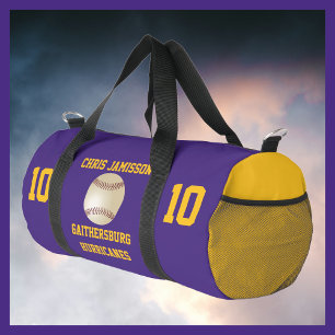 Baseballteam, Coach oder Spieler Lila Personalisie Duffle Bag
