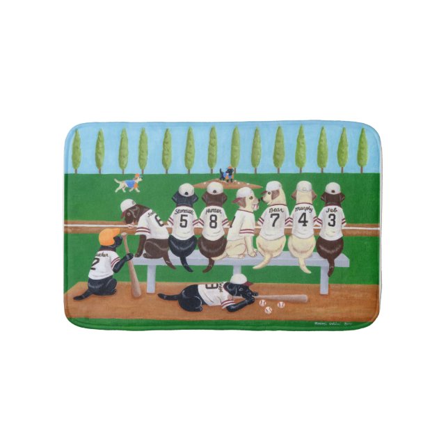 Baseballteam Labradors Badematte (Vorderseite)