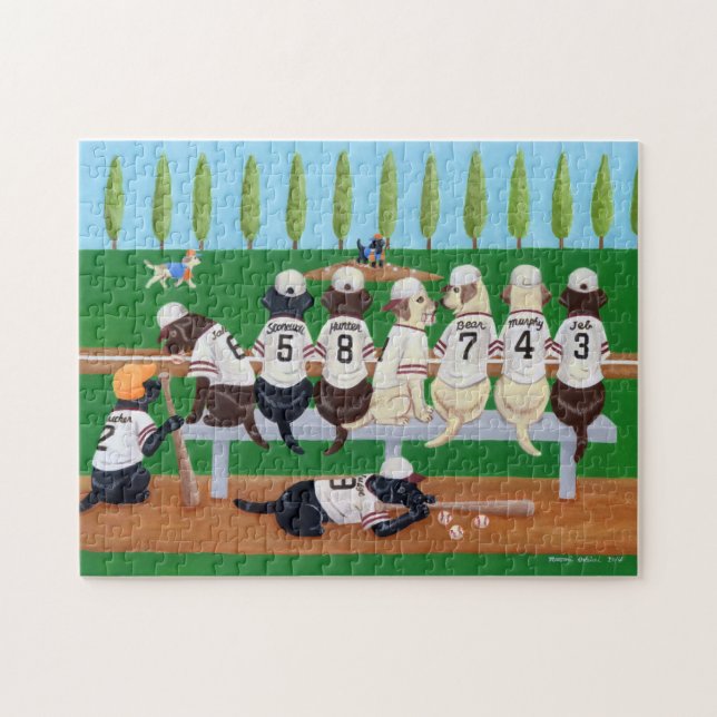 Baseballteam Labradors Puzzle (Horizontal)