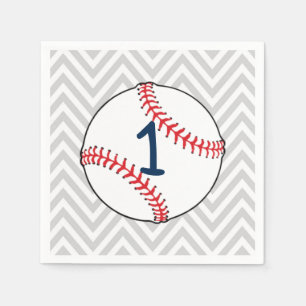 Baseballthema erste Geburtstags-Servietten Serviette