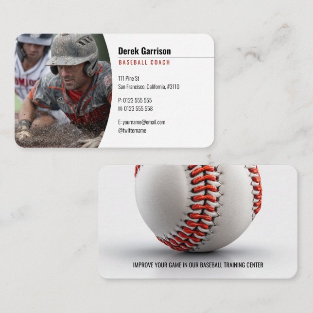 Baseballtrainer | Ausbilder Visitenkarte (Vorne/Hinten)