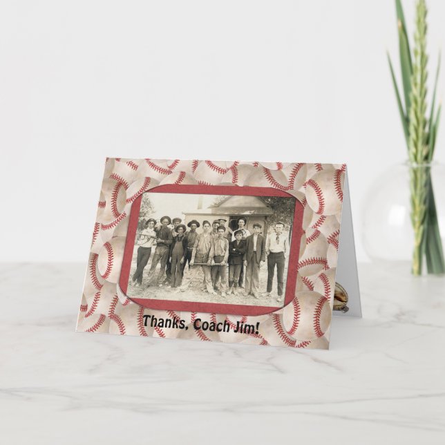 Baseballtrainer danken Ihnen zu gestalten Dankeskarte (Vorderseite)