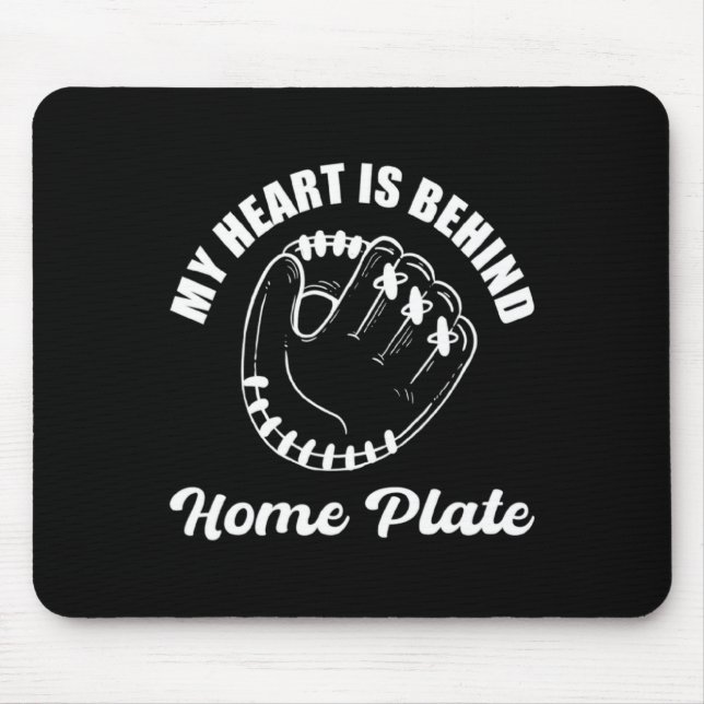 Baseballtrainer hinter der Home Plate Mousepad (Vorne)