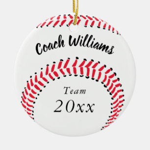 Baseballtrainer-personalisiertes Weihnachten Keramikornament