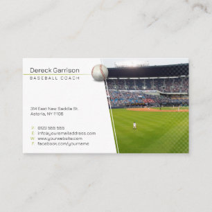 Baseballtrainer Player Foto Visitenkarte