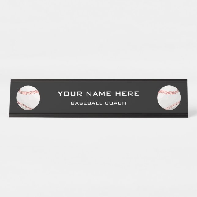 Baseballtrainer Schreibtischnamensplakette (Vorderseite )