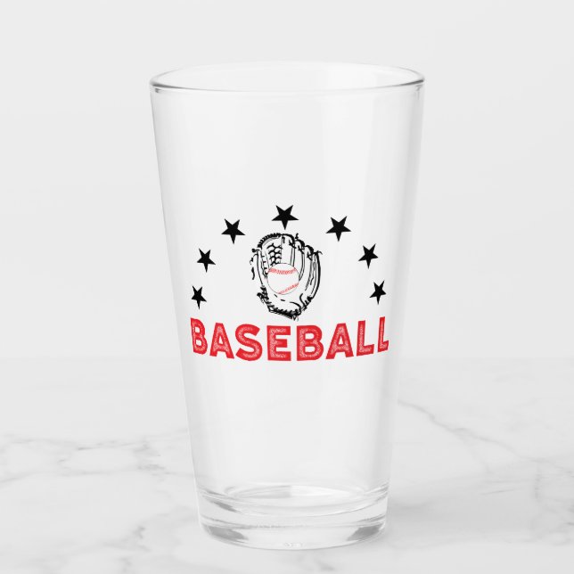 Baseballtrinkglas Glas (Vorderseite)