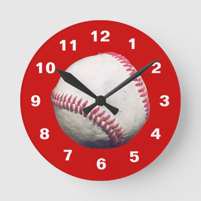 Baseballuhr Runde Wanduhr (Vorderseite)