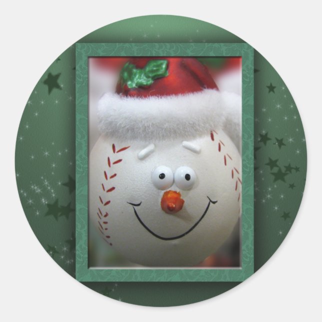 Baseballverzierung Runder Aufkleber (Vorderseite)