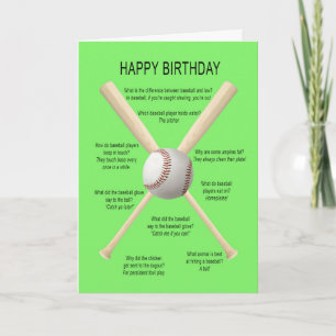 Baseballwitze zum Geburtstag Karte