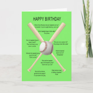 Baseballwitze zum Geburtstag Karte