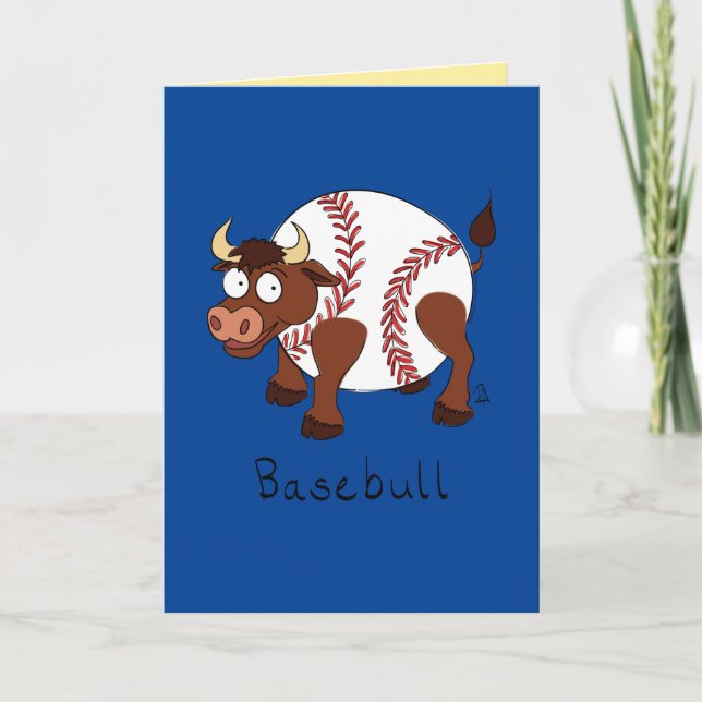 Basebull - Funny Baseball Bulle Card Karte (Vorderseite)