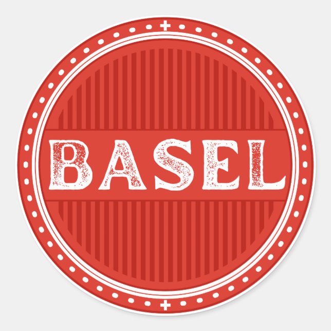 Basel City Pride Emblem – Swiss Identity Runder Aufkleber (Vorderseite)