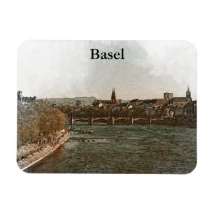 Basel , Schweiz Europa City Panorama View Magnet