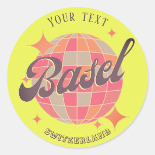 Basel Schweiz Grüezi farbiges Party grüzi Runder Aufkleber