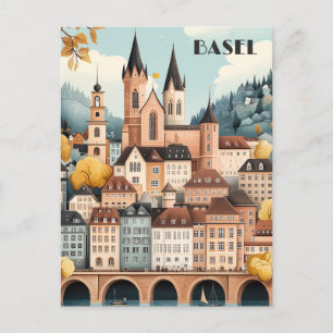 Basel Schweiz Reise Postkarte