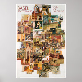 Basel. Schweiz, Stadt der Museen,Reiseplakat Poster