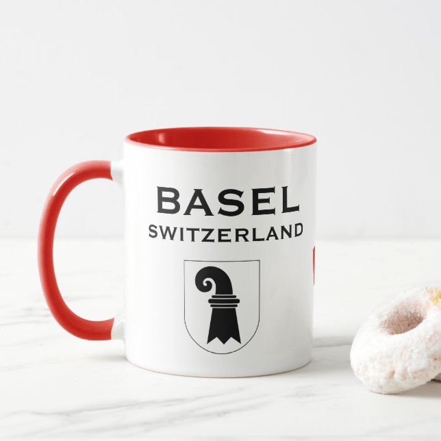 Basel Schweiz Wappen Kaffee Tasse (Mit Donut)