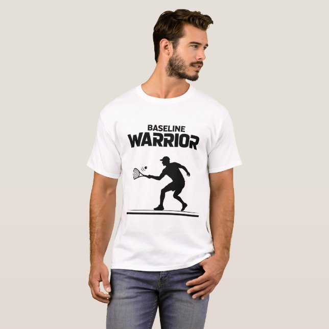 Baseline Warrior Tennis Athlet Design T-Shirt (Vorne ganz)