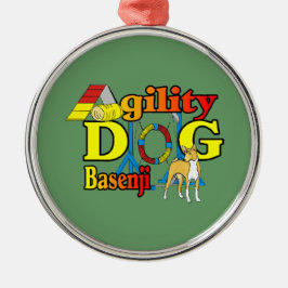 Basenji Agility Dog Silbernes Ornament