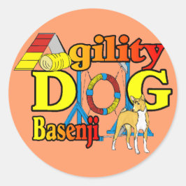 Basenji_Agility.png Runder Aufkleber