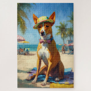 Basenji am Strand, Sommergeschenk für Hunde-Liebha Puzzle