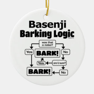 Basenji Barking Logic Keramik Ornament