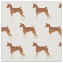 Basenji Basic Rasse Silhouette Tiled Fabric