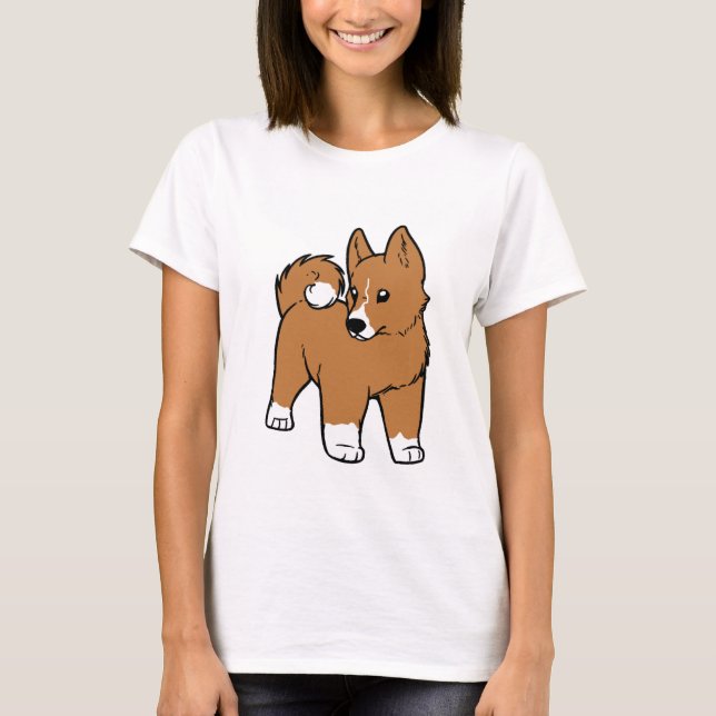Basenji-Cartoon T-Shirt (Vorderseite)