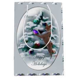 Basenji Christmas Mittlere Geschenktüte