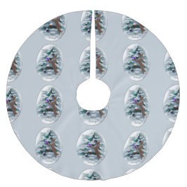 Basenji Christmas Polyester Weihnachtsbaumdecke