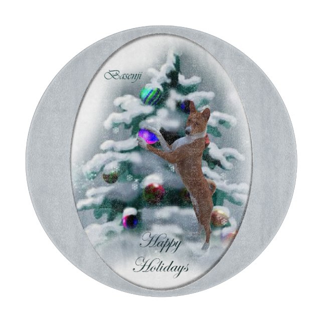 Basenji Christmas Schneidebrett (Vorderseite)