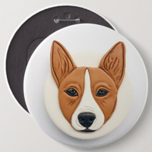 Basenji Dog 3D Inspiriert Button