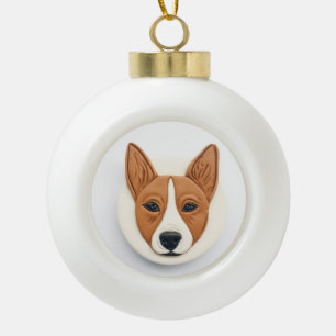Basenji Dog 3D Inspiriert Keramik Kugel-Ornament